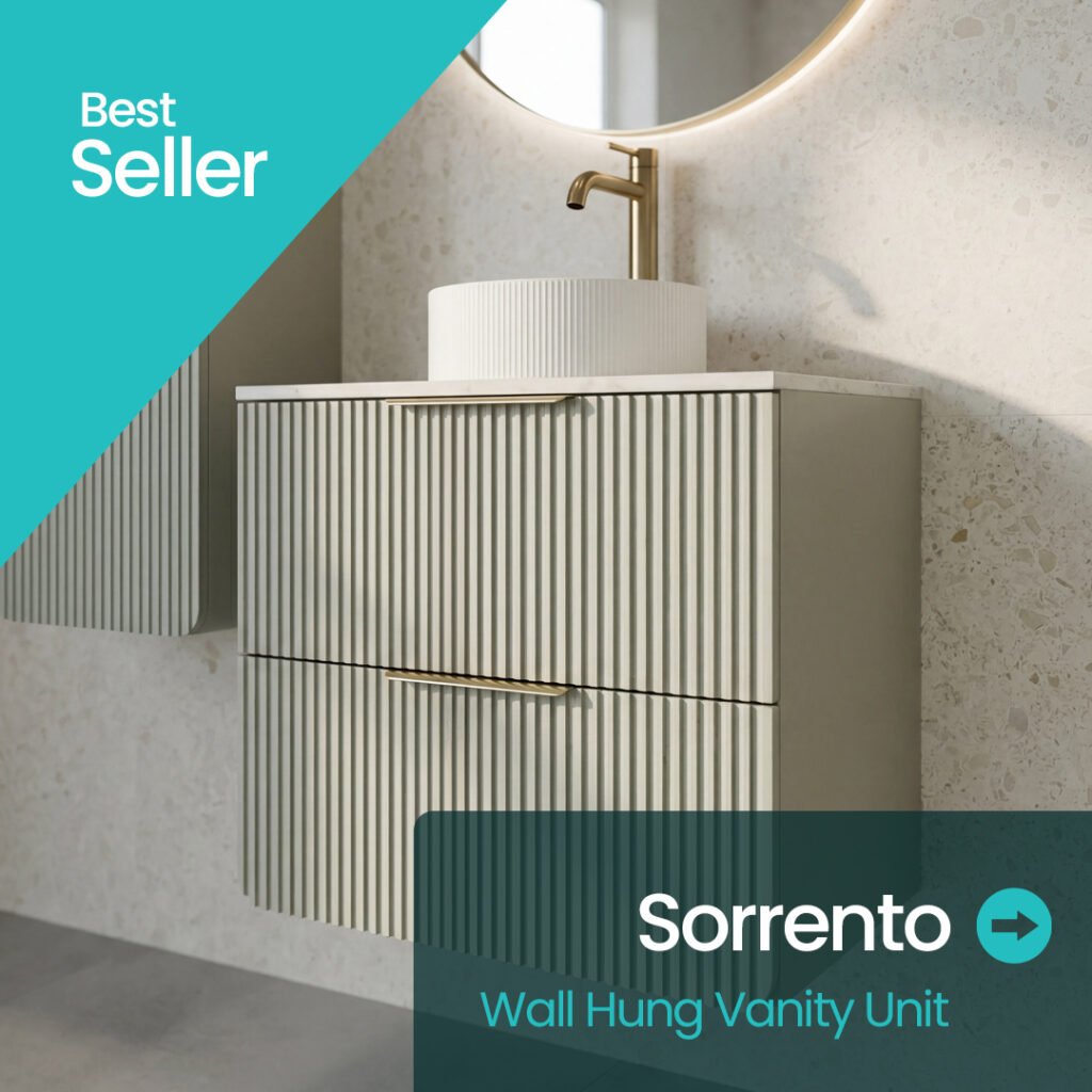 Sorrento dollar green wall hung vanity unit | Bathroom furniture | Ireland and the UK | Bathshed