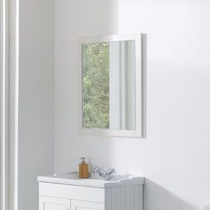 White framed mirror