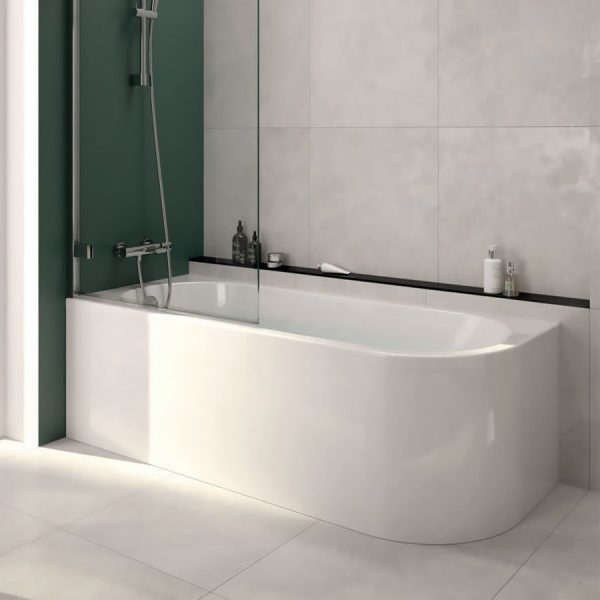 Curva singel ended J Shaped bath | Delivery throughout Ireland & The UK | Bathshed