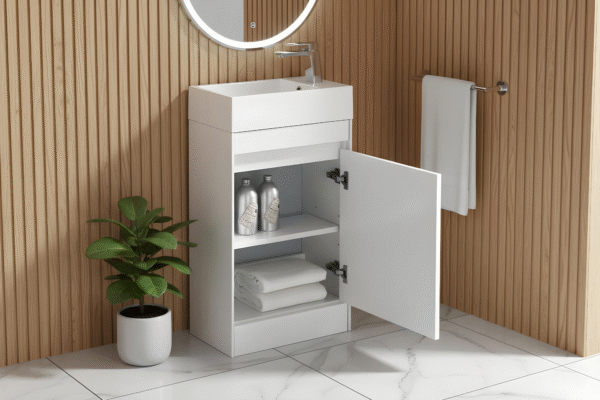Benni 455mm Floorstanding Cloakroom Unit White