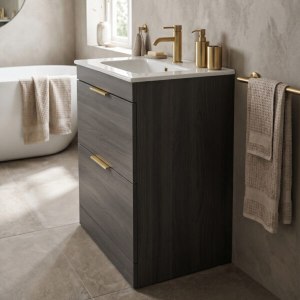 Cava Charlotte Elm Floorstanding vanity unit - in stock - ireland and the UK
