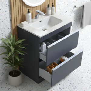 Cava Anthracite Floorstanding vanity unit - in stock - ireland and the UK