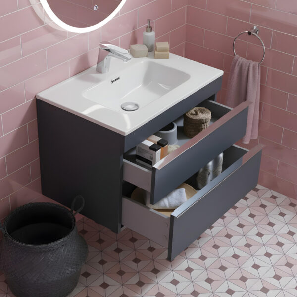 Cava Anthracite wall hung vanity unit - in stock - ireland and the UK