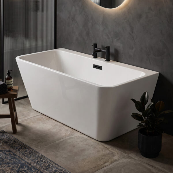 Isla White back to wall Freestanding Bath | Custom Coated Freestanding Baths | Baths | Delivery Ireland and the UK | Bathshed