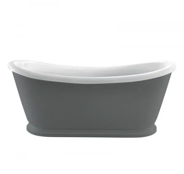 Charlotte Dark Grey 1695mm Freestanding Bath - Image 2