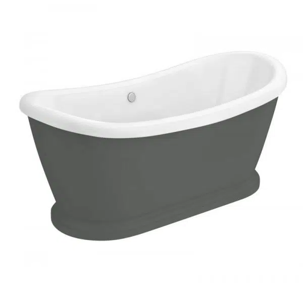 Charlotte Dark Grey 1695mm Freestanding Bath - Image 3