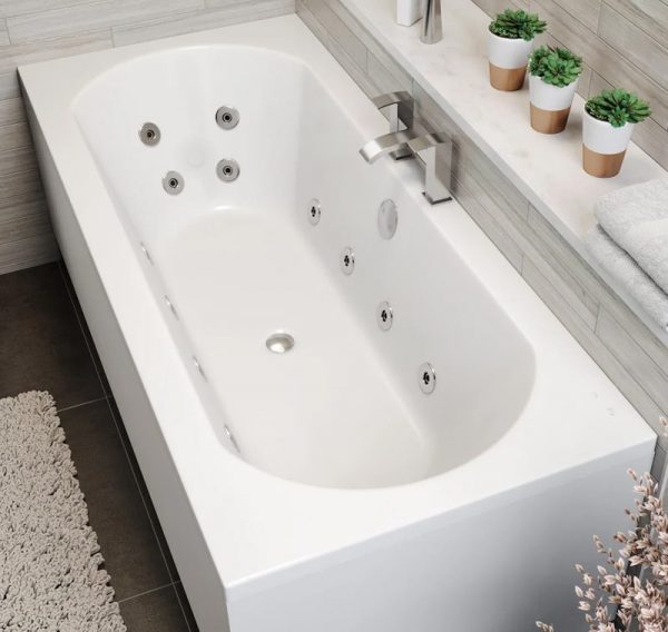 Clover Double Ended 12 Jet Whirlpool Bath
