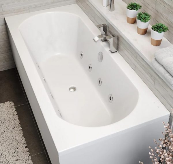 Clover Double Ended 8 Jet Whirlpool Bath