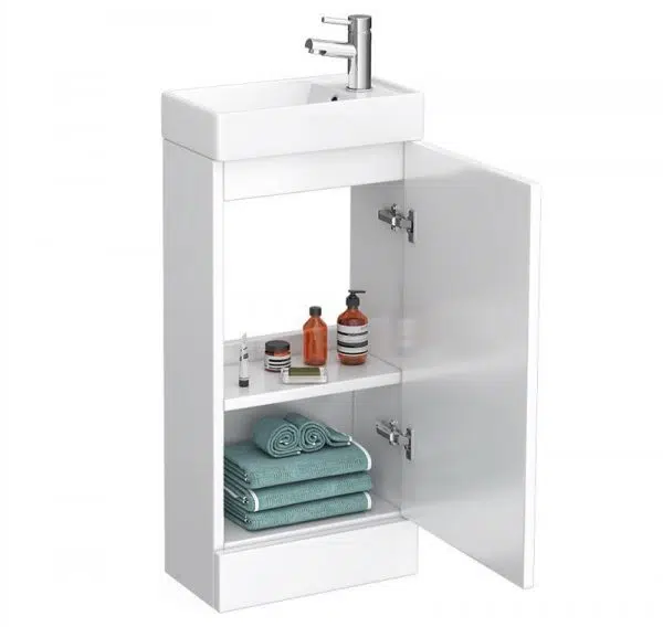 Kubix 400mm Floorstanding Cloakroom Unit White - Image 3