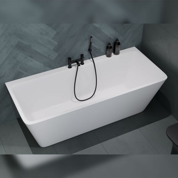 Isla back to wall freestanding bath with tap ledge | Freestanding Baths Ireland | Delivery Norther Ireland & The UK