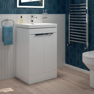 Stockholm 2 door floorstanding vanity unit | Scandinavian bathroom furniture | Sonas Bathrooms | Bathshed | Nationwide Delivery UK and Ireland