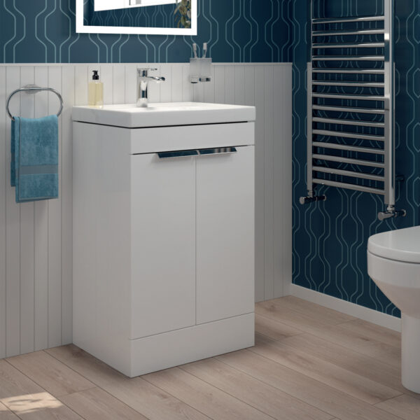 Stockholm 2 door floorstanding vanity unit | Scandinavian bathroom furniture | Sonas Bathrooms | Bathshed | Nationwide Delivery UK and Ireland