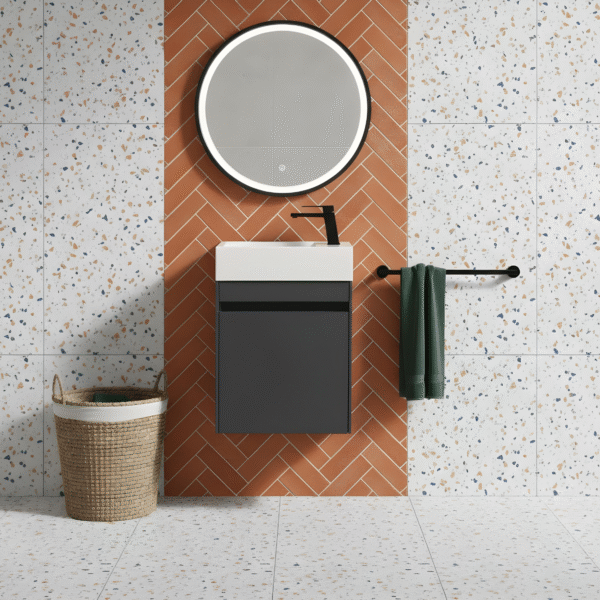 Benni 455mm Wall Hung Cloakroom Unit Anthracite