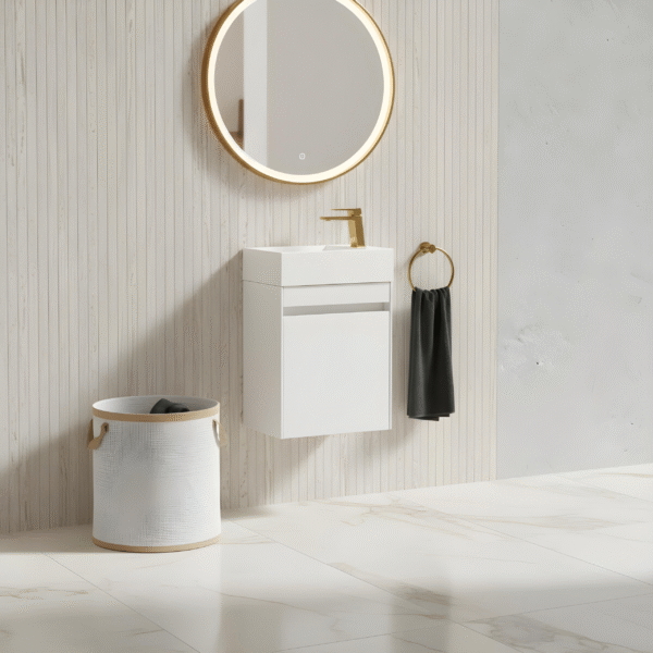 Benni 455mm Wall Hung Cloakroom Unit White