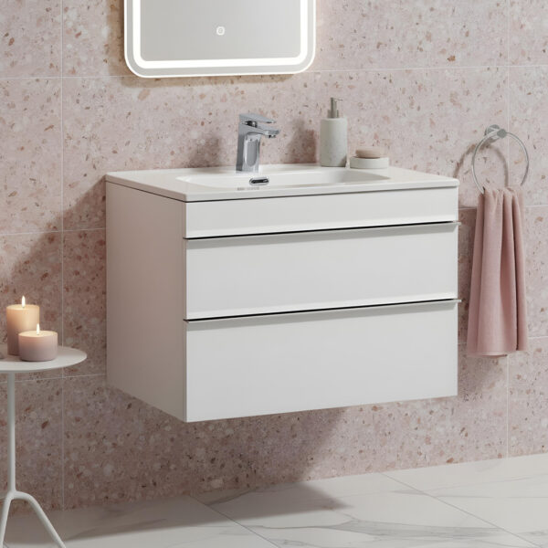 Cava White wall hung vanity unit - in stock - ireland and the UK