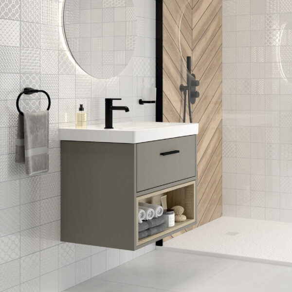 Malmo 1 drawer wall hung vanity unit | Scandinavian bathroom furniture | Sonas Bathrooms | Bathshed | Nationwide Delivery UK and Ireland