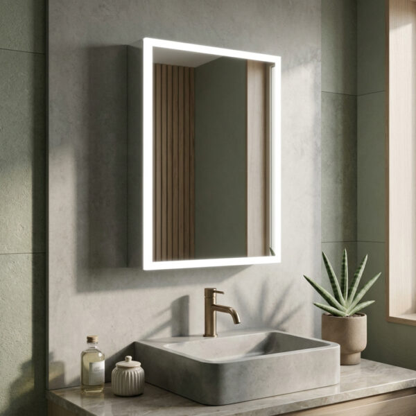 Sansa 50 Illuminated Mirror Cabinet | Mirrored Cabinets | Sonas Bathrooms | Delivery Ireland and the UK | Bathshed