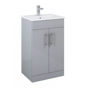 Belmont 2 Door Gloss Light Grey Floostanding Unit