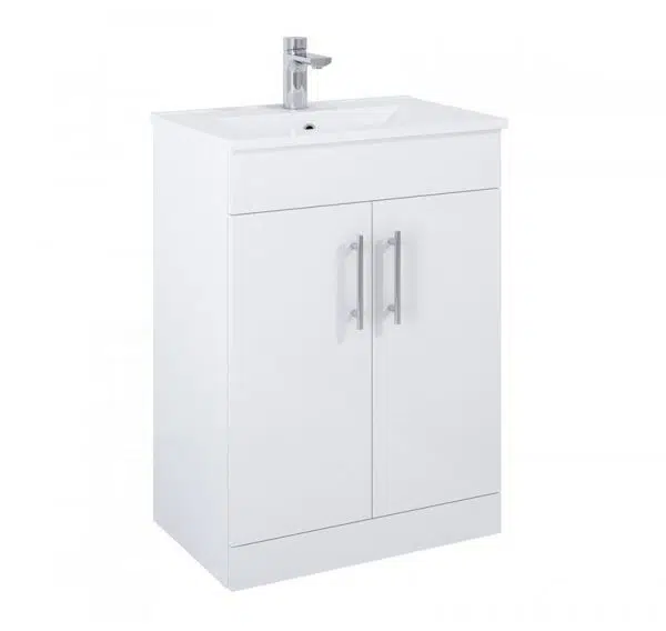 Belmont 2 Door Gloss White Floostanding Unit - Image 2
