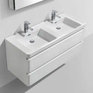 Gotti 1200mm Double Basin Wall Hung Vanity Unit White