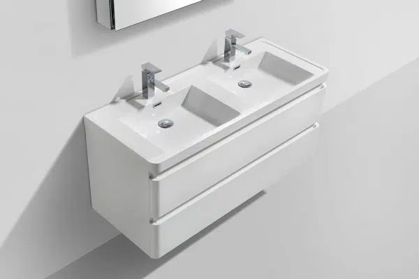 Gotti 1200mm Double Basin Wall Hung Vanity Unit White