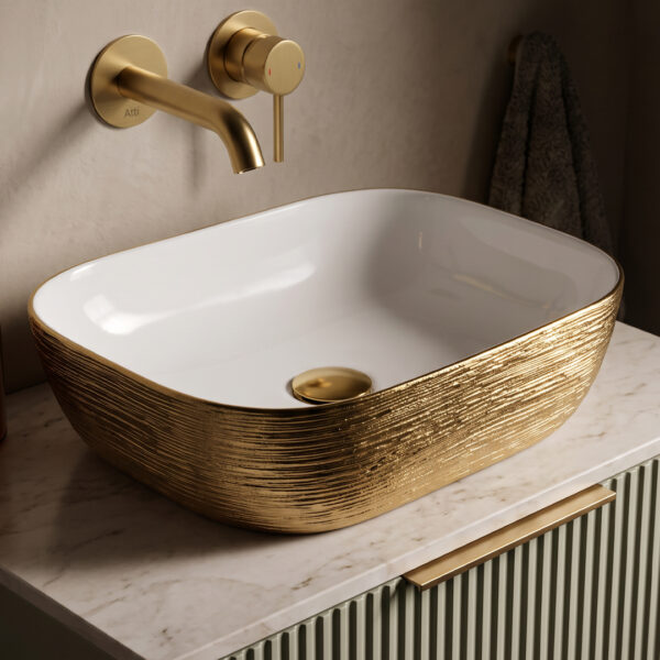 Equiste 455mm Brushed Gold Counter Top Basin