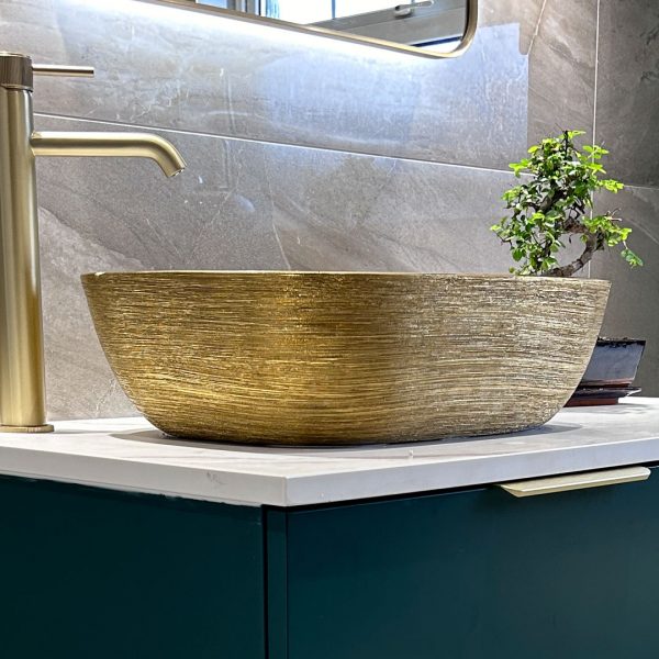 Equiste brushed gold counter top basin