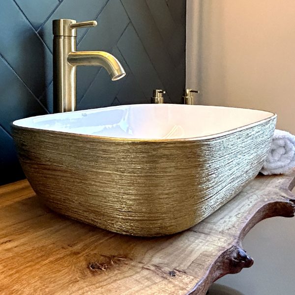 Equiste brushed gold counter top basin