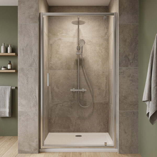 Livari Chrome Pivot Shower Door | Bathshed | Delivery UK and Ireland