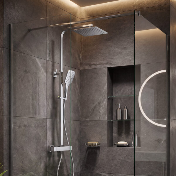 Fusion Square Exposed Shower Kit | Exposed Shower Kits | Nationwide Delivery UK & Ireland | Bathshed