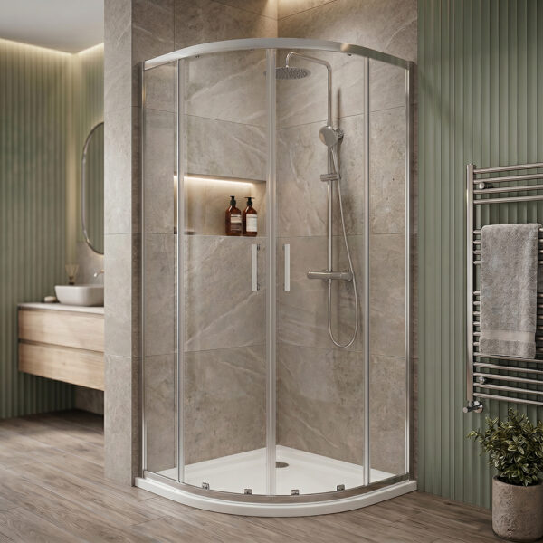 Livari quadrant shower doors | Chrome frame | Bathshed | Next day delivery Ireland and the UK