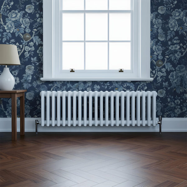 Torino white three column traditional Steel designer radiator horizontal | Bathshed | delivery Ireland and the uk