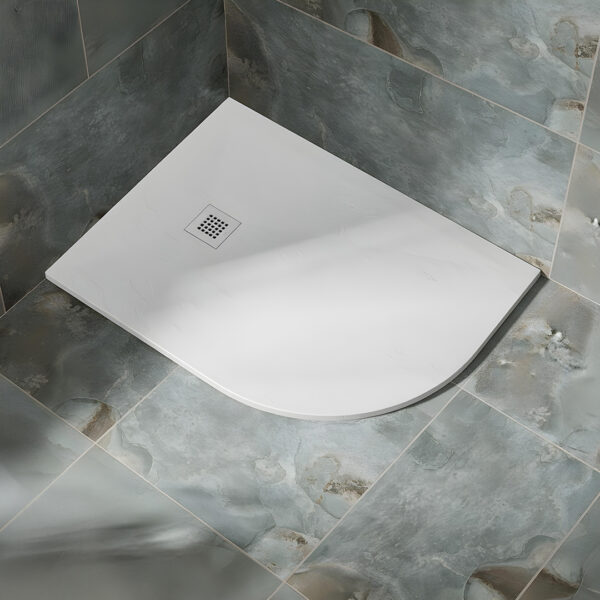 White Offset Quadrant Slate Shower Tray | Shower Trays | Bathshed | Next day dispatch ireland and the UK