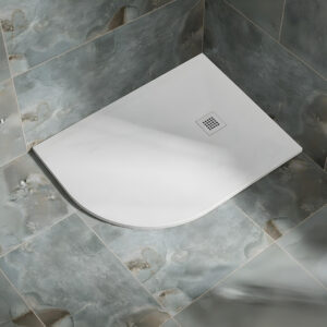 White Offset Quadrant Slate Shower Tray | Shower Trays | Bathshed | Next day dispatch ireland and the UK