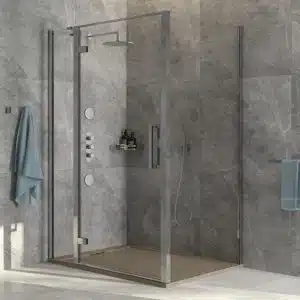 hinged shower door