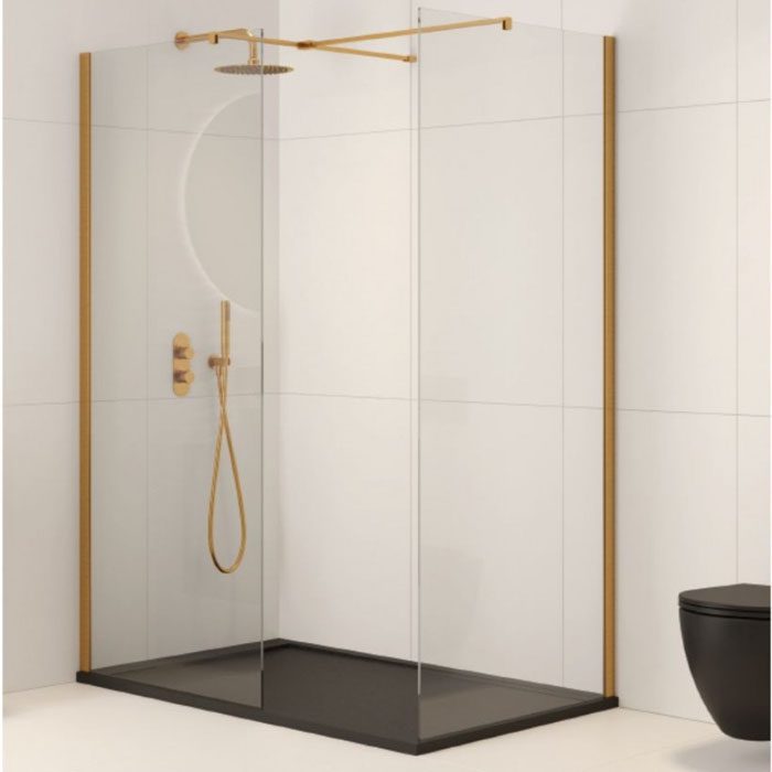 Aspect Brushed Gold 1200mm Wetroom Panel | Shower Panel | Bathshed