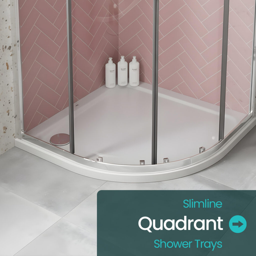 quadrant slimline shower tray | Shower trays for shower enclosures | Bathshed | Delivery Ireland And the UK