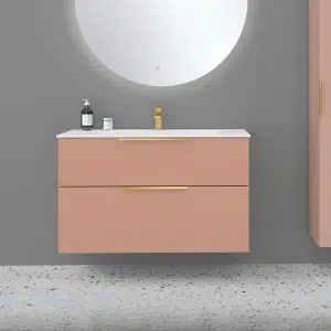 Claudia Pink Wall Hung Vanity Unit