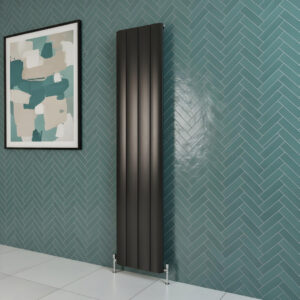 Saturn Black aluminium designer radiator vertical | Bathshed | delivery Ireland and the uk
