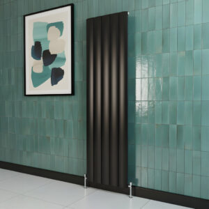 Saturn Black aluminium designer radiator vertical | Bathshed | delivery Ireland and the uk