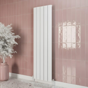 Saturn white aluminium designer radiator vertical | Bathshed | delivery Ireland and the uk