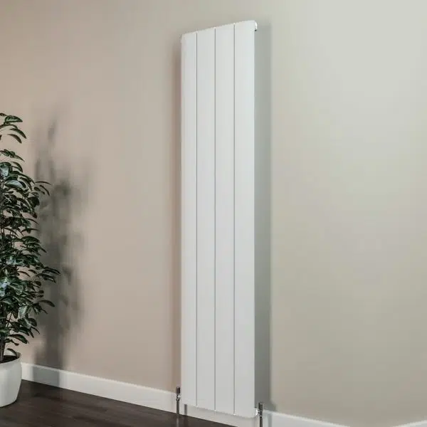 Saturn White 1800 x 375mm Vertical Designer Radiator