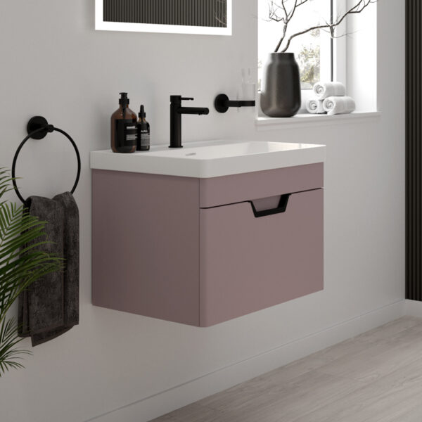 Freya 1 drawer wall hung vanity unit | Scandinavian bathroom furniture | Sonas Bathrooms | Bathshed | Nationwide Delivery UK and Ireland