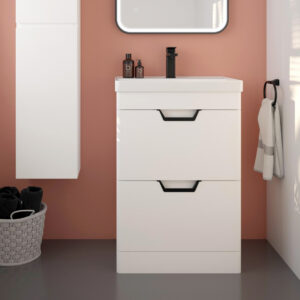 Freya 2 Drawer floorstanding vanity unit | Scandinavian bathroom furniture | Sonas Bathrooms | Bathshed | Nationwide Delivery UK and Ireland
