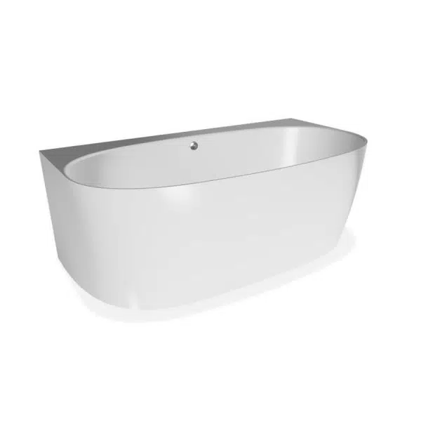 grace d shape back to wall freestanding bath