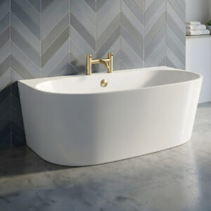 Mila back to wall Freestanding Bath | Custom Coated Freestanding Baths | Baths | Delivery Ireland and the UK | Bathshed