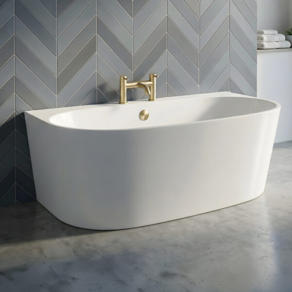 Mila back to wall Freestanding Bath | Custom Coated Freestanding Baths | Baths | Delivery Ireland and the UK | Bathshed