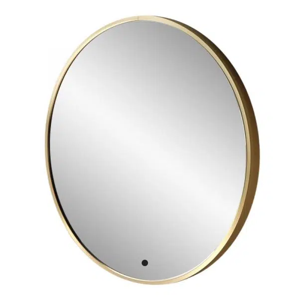 Asti Round Brushed Brass LED Mirror