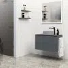 grey wall hung vanity unit