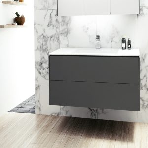 grey wall hung vanity unit